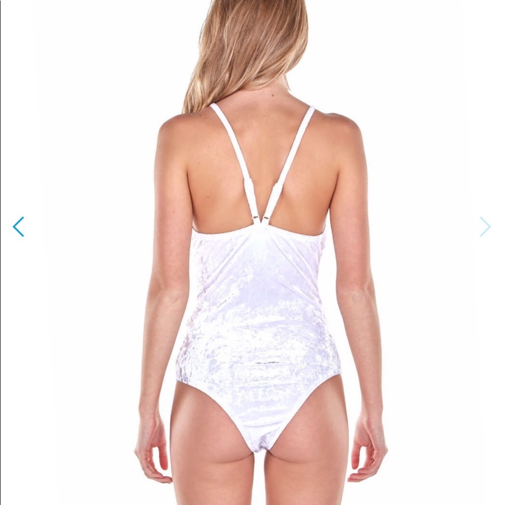 White velvet bodysuit